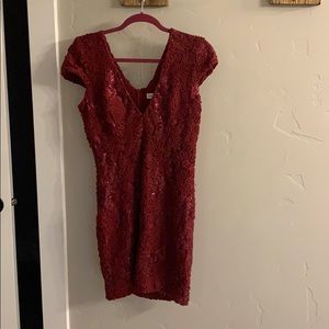 Dress the Population Cap Sleeve Mini Dress